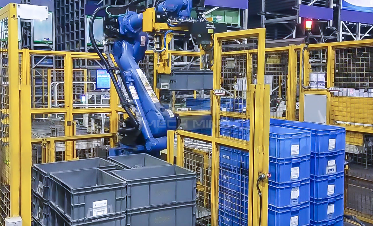 3D視覺引導周轉箱拆垛 | 某大型汽配廠 